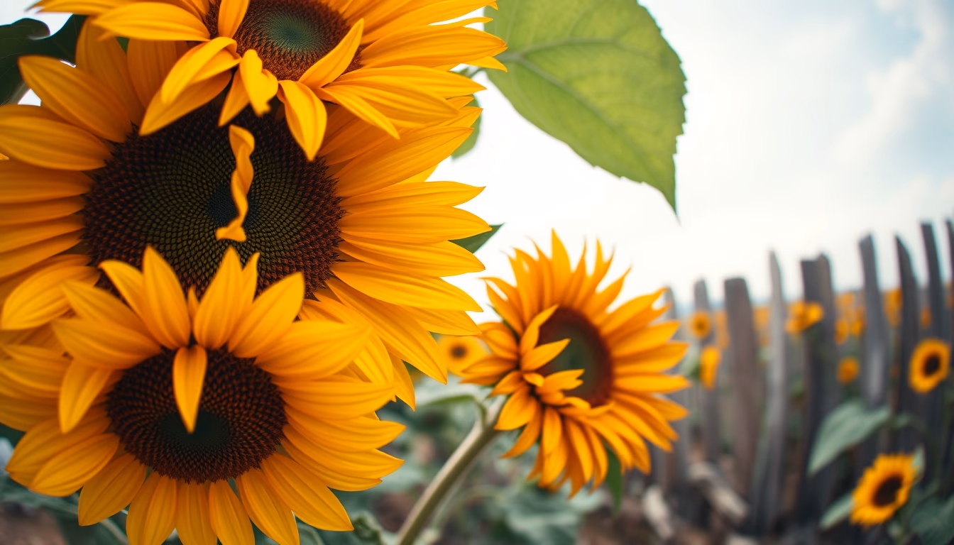 sunflower bunch rustic in editorial style