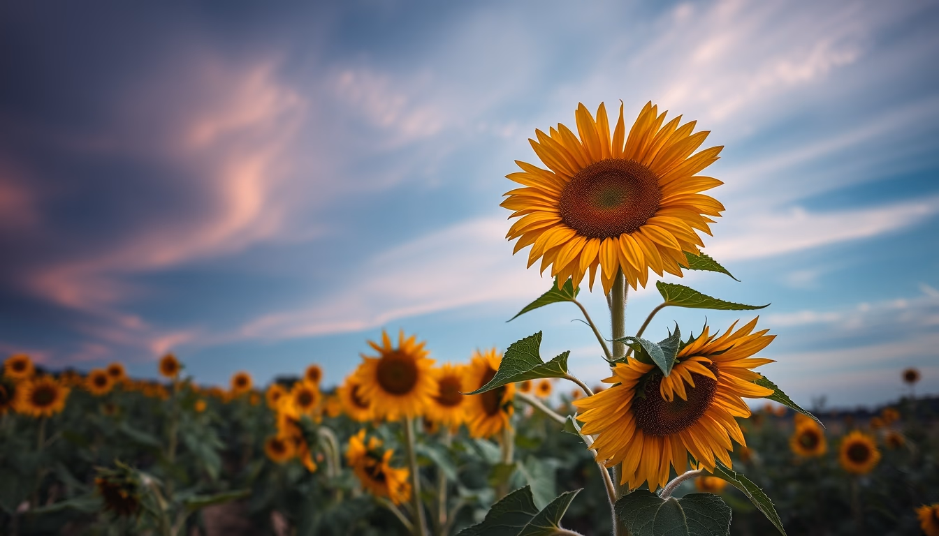 sunflower bunch rustic in editorial style