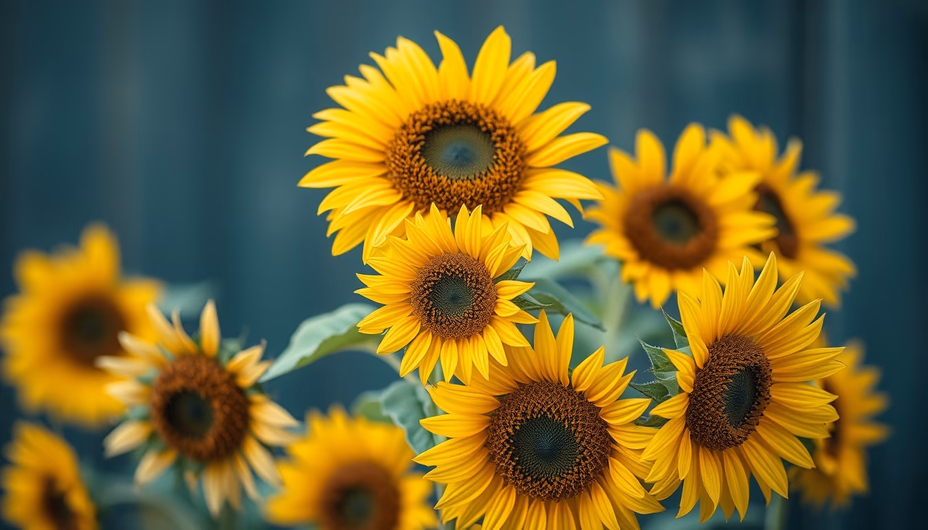 sunflower bunch rustic in editorial style