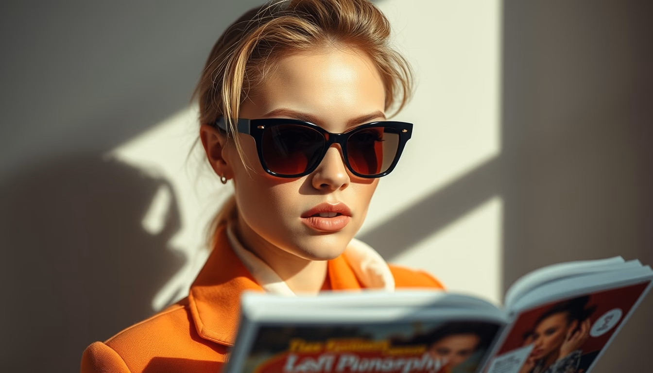 sunglasses fashion shot in editorial style