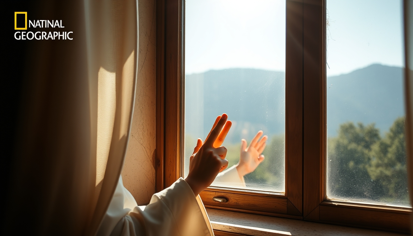 sunlight through window peace in editorial style