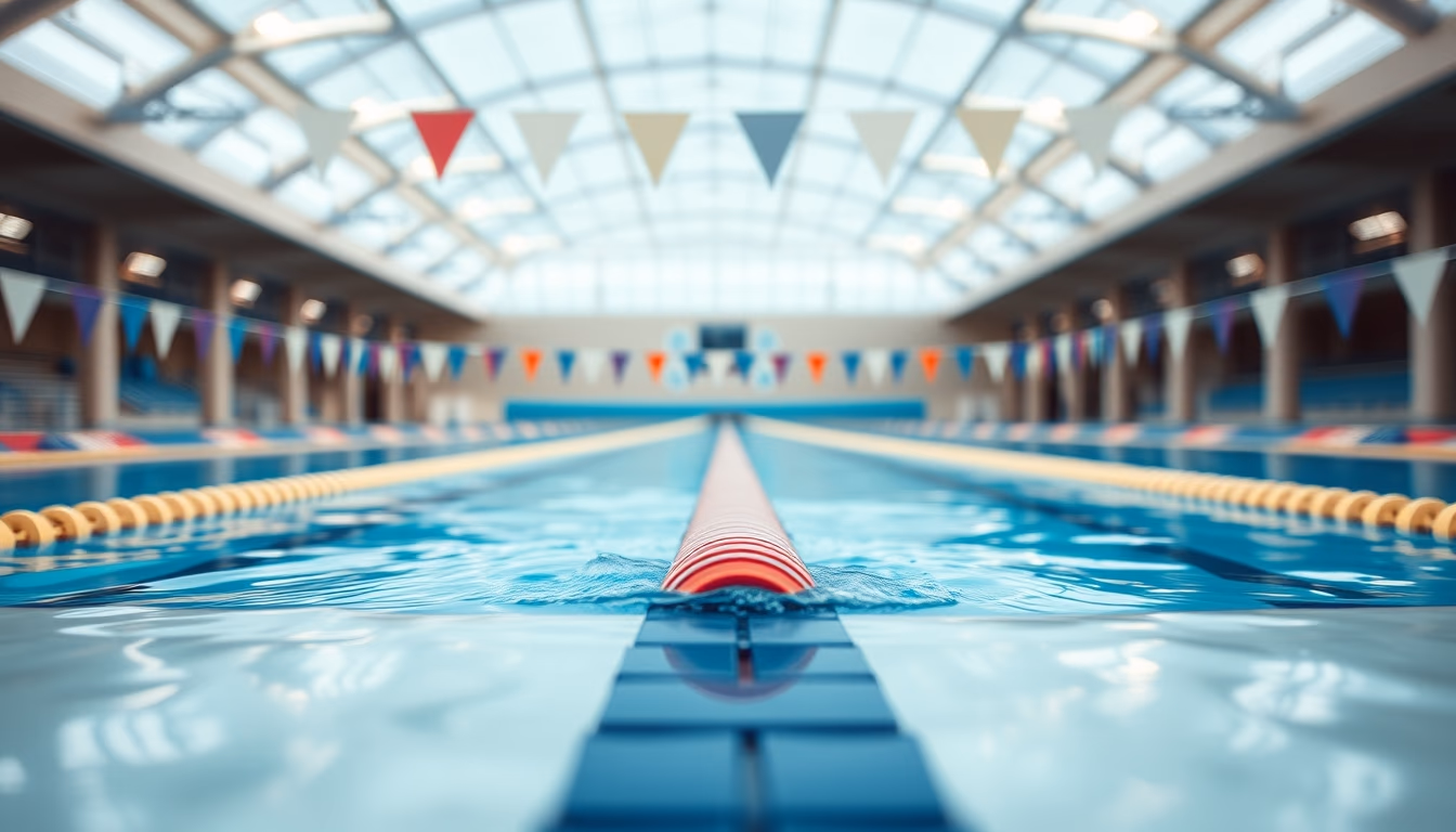 swimming pool olympic empty in editorial style