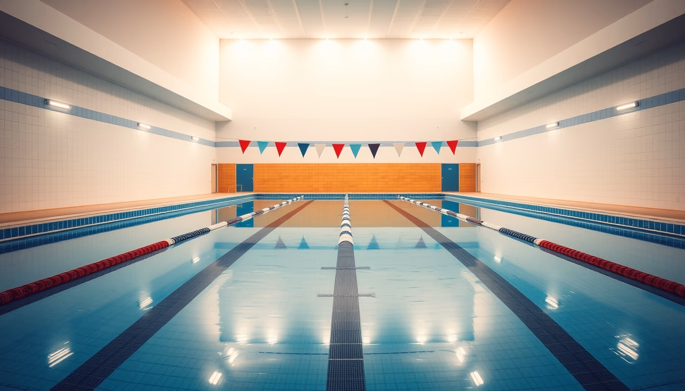 swimming pool olympic empty in editorial style