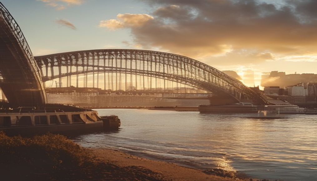 sydney harbour bridge in editorial style