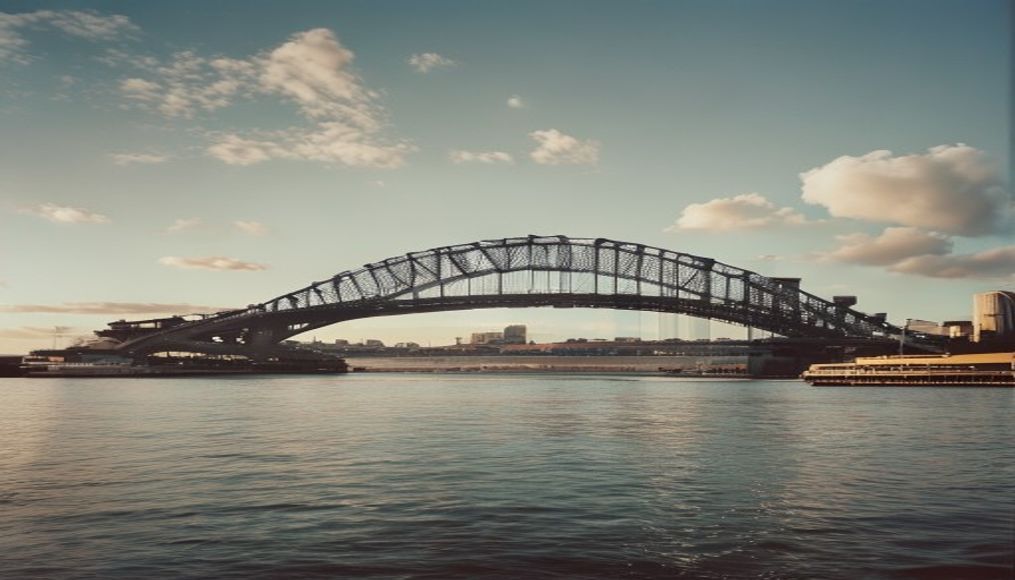 sydney harbour bridge in editorial style