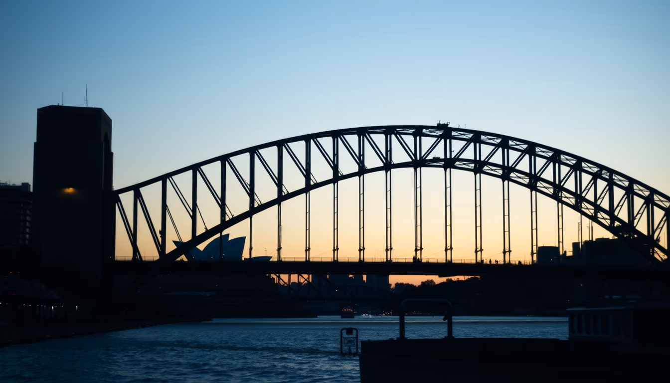 sydney harbour bridge in editorial style