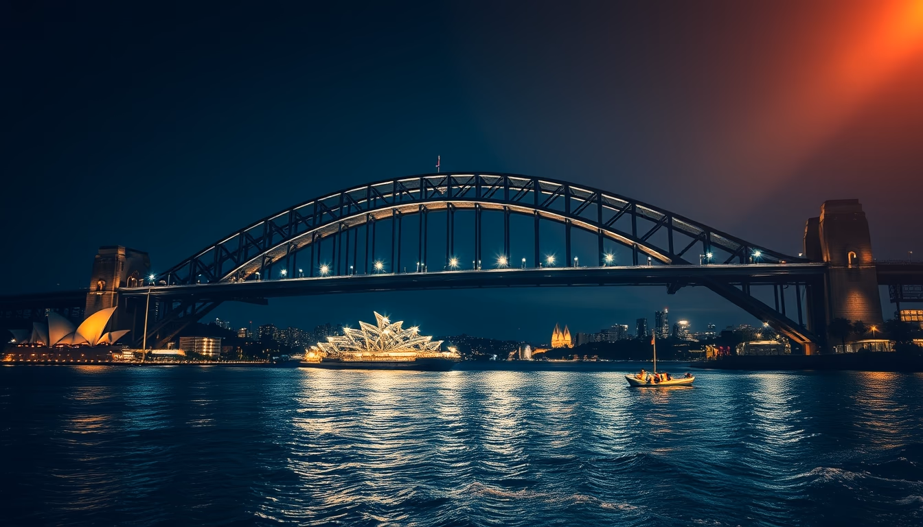 sydney harbour bridge in editorial style