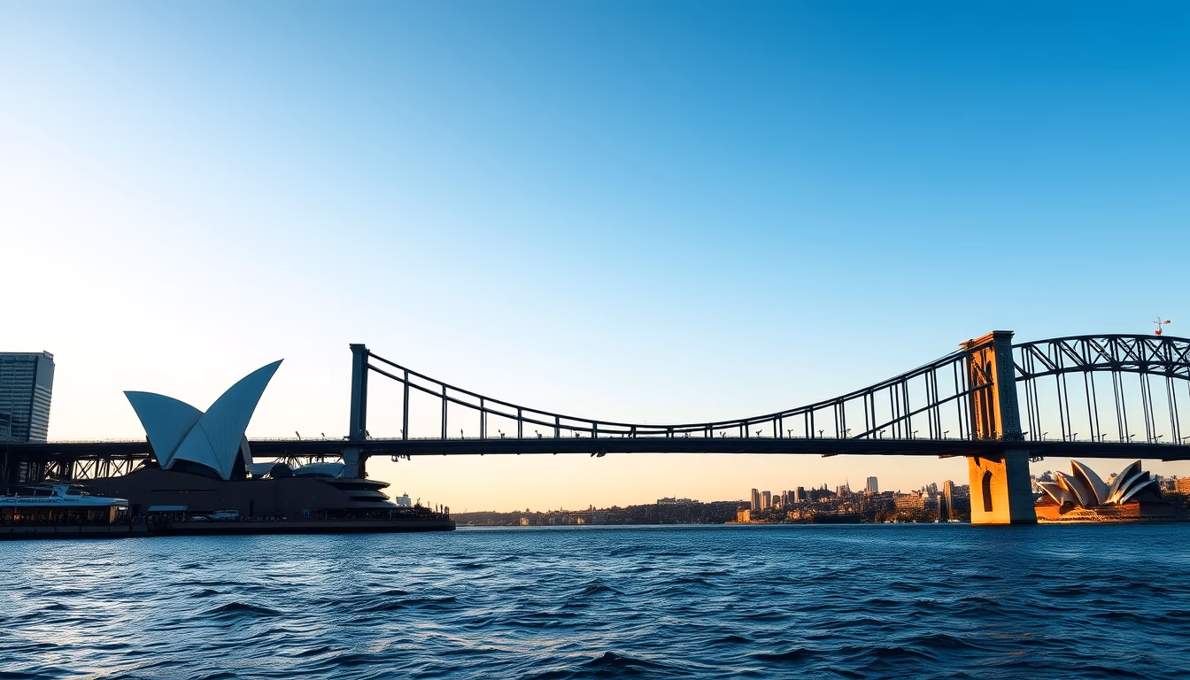 sydney harbour bridge in editorial style