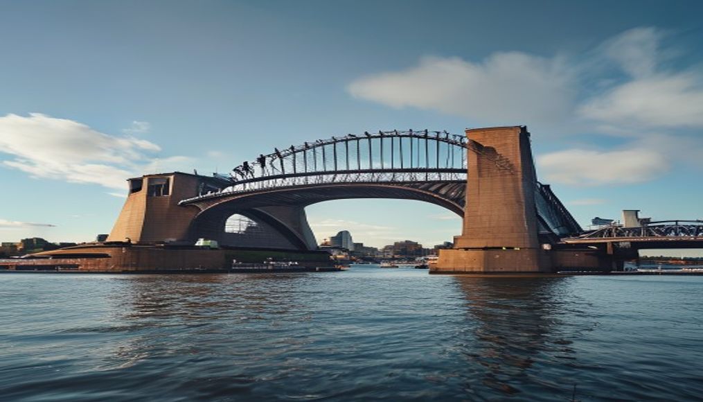 sydney harbour bridge in editorial style