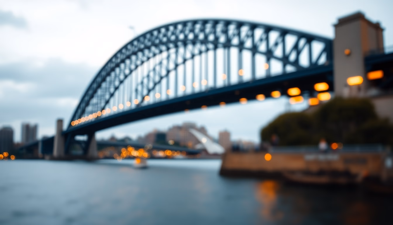 sydney harbour bridge in editorial style