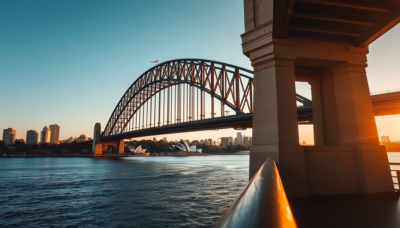 sydney harbour bridge in editorial style