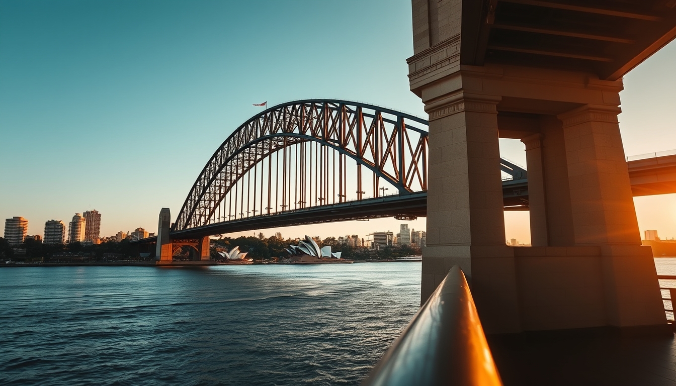 sydney harbour bridge in editorial style