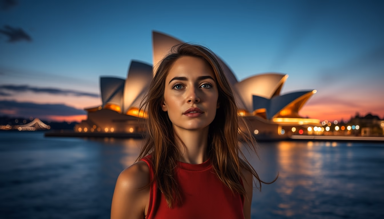 sydney opera house dawn in editorial style