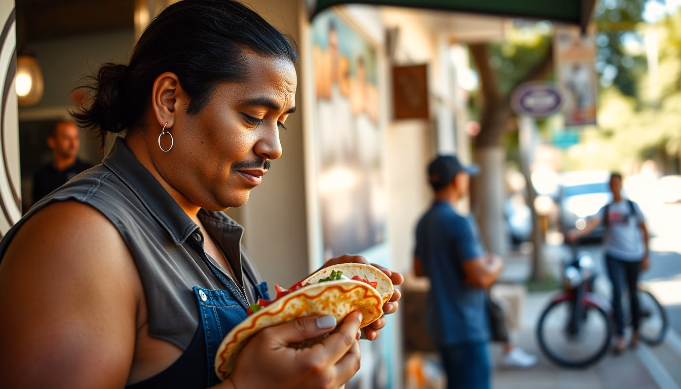 tacos street style in editorial style