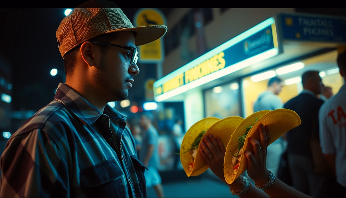 tacos street style in editorial style