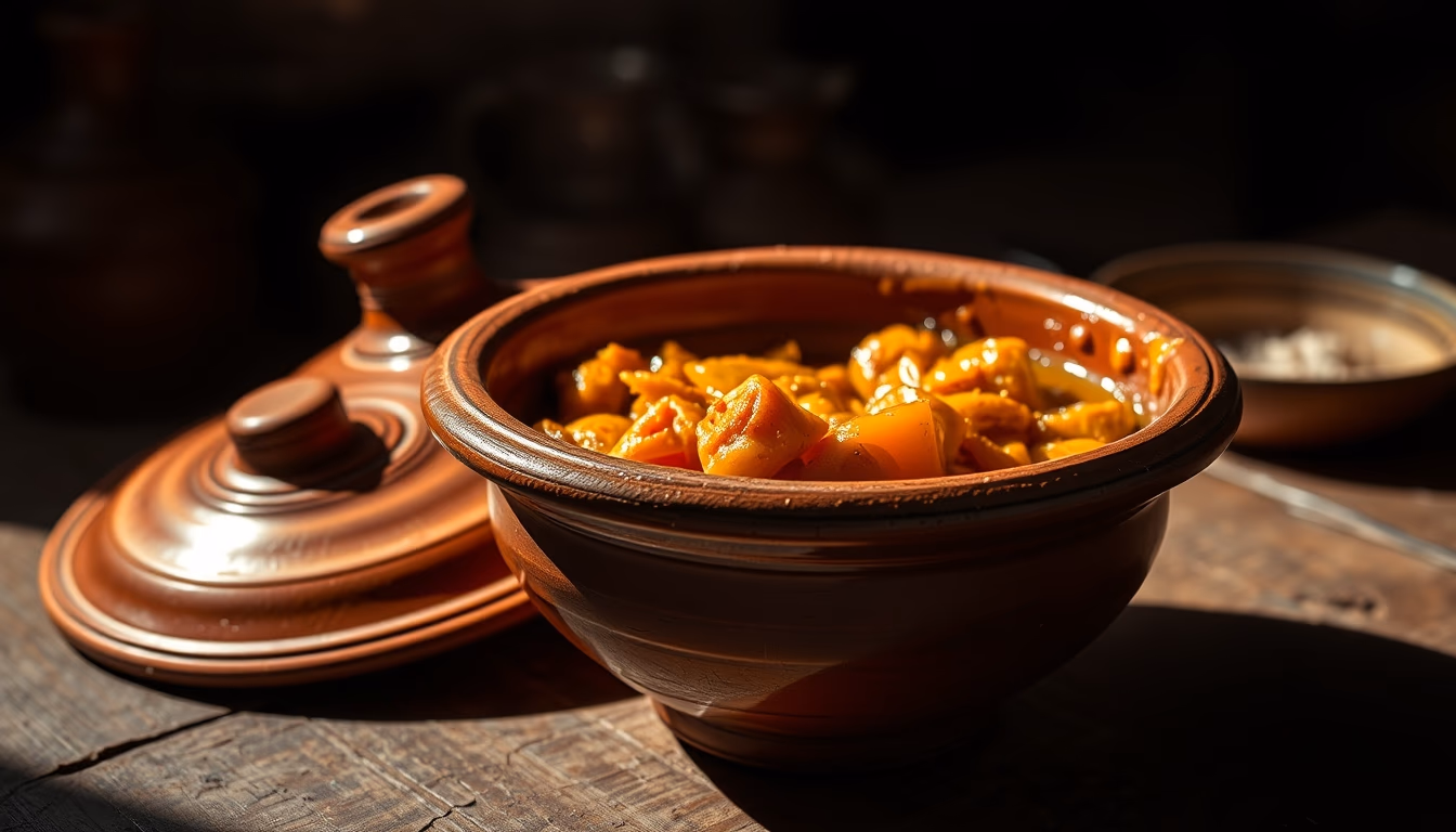 tagine moroccan clay in editorial style