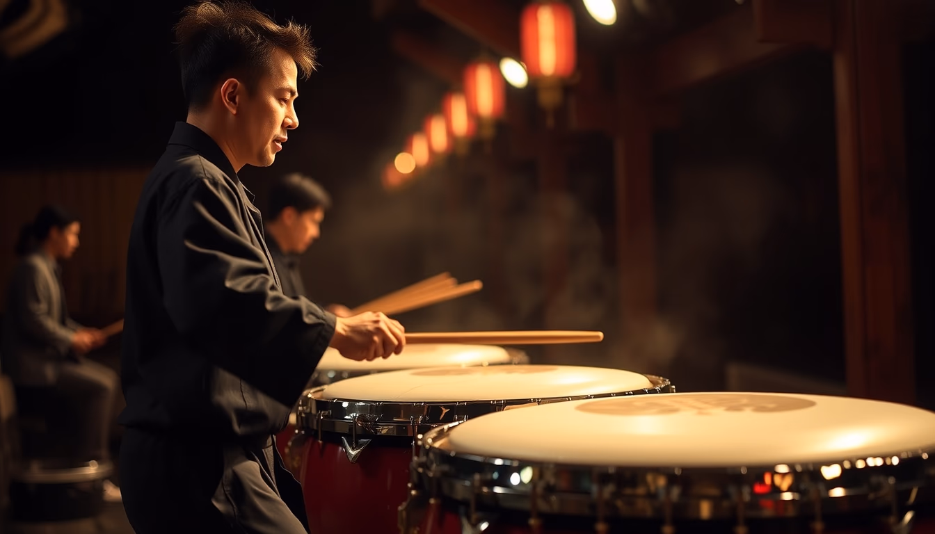 taiko drum japanese in editorial style