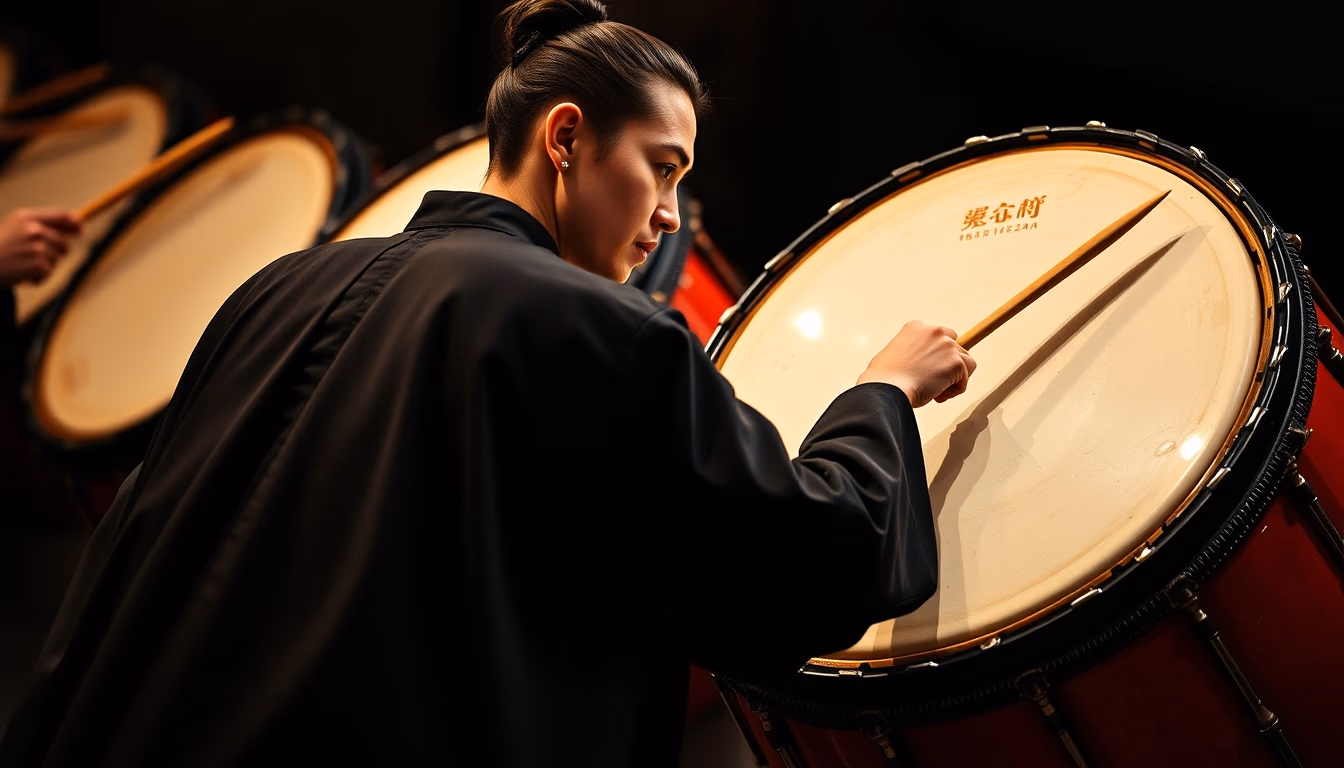taiko drum japanese in editorial style