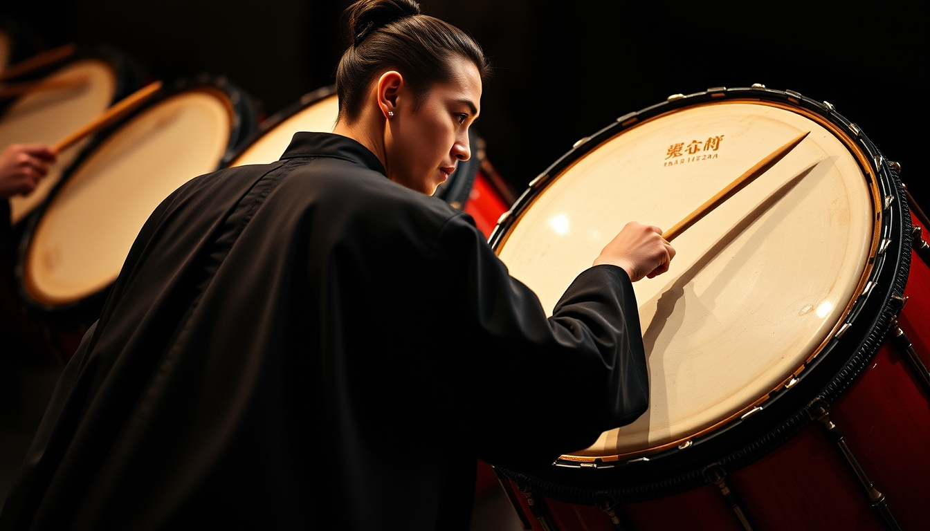 taiko drum japanese in editorial style