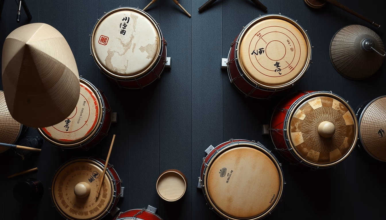 taiko drum japanese in editorial style