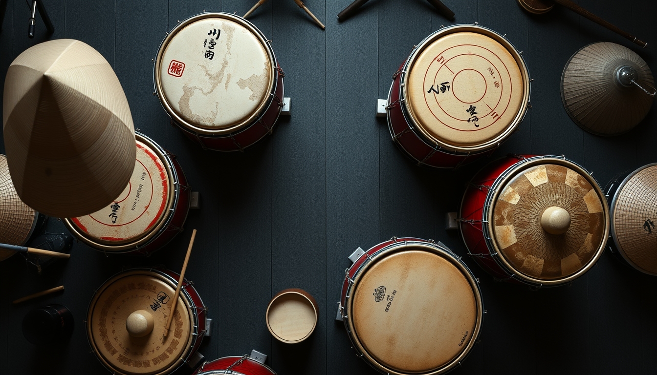 taiko drum japanese in editorial style