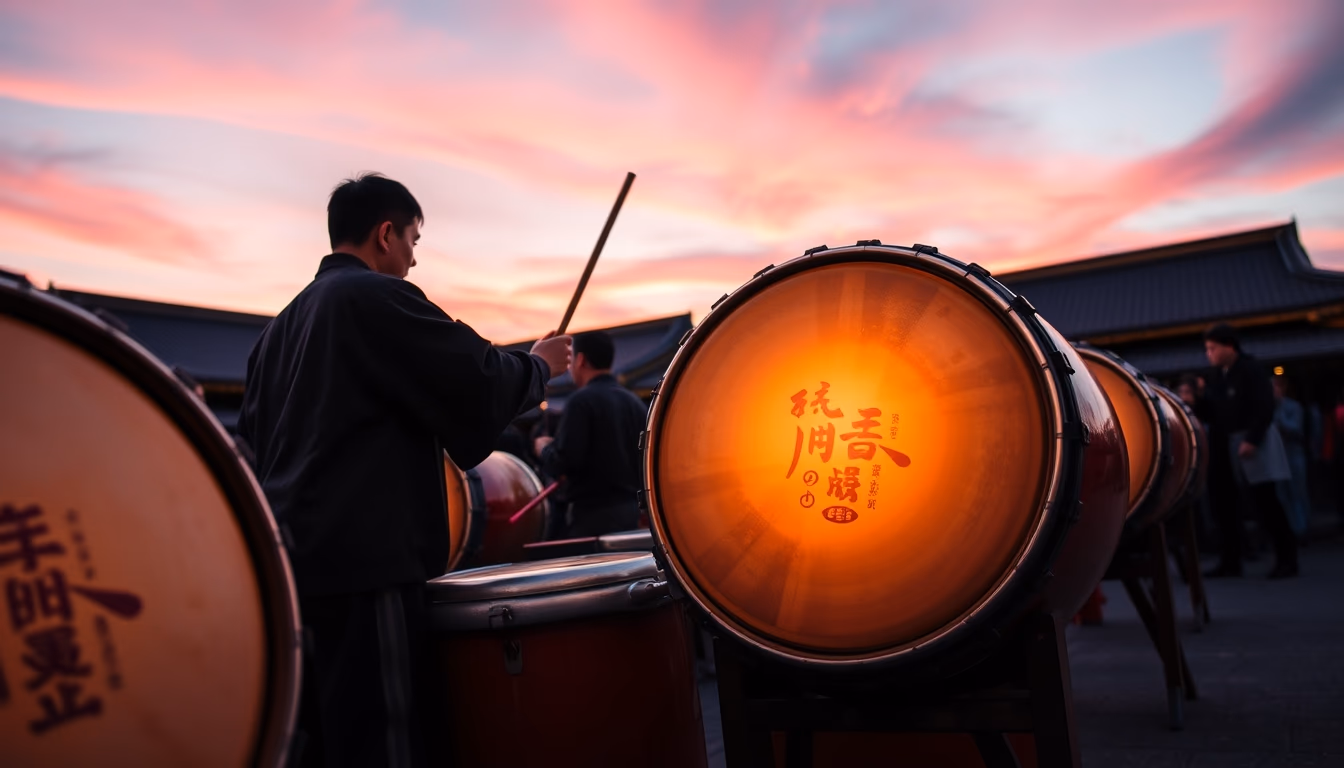 Taiko drum japanese em estilo editorial