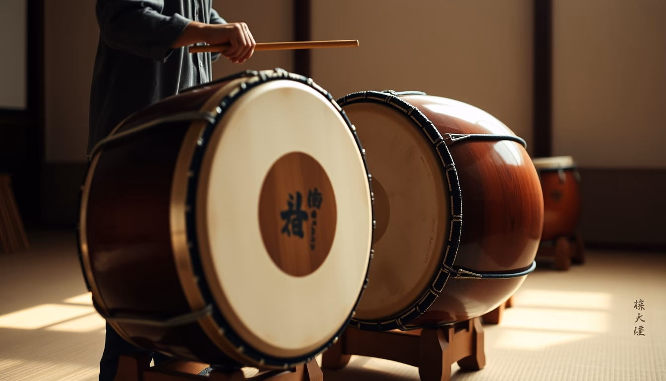 taiko drum japanese in editorial style
