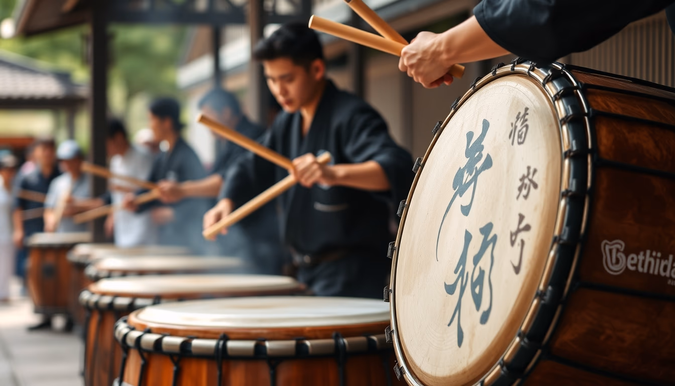 taiko drum japanese in editorial style