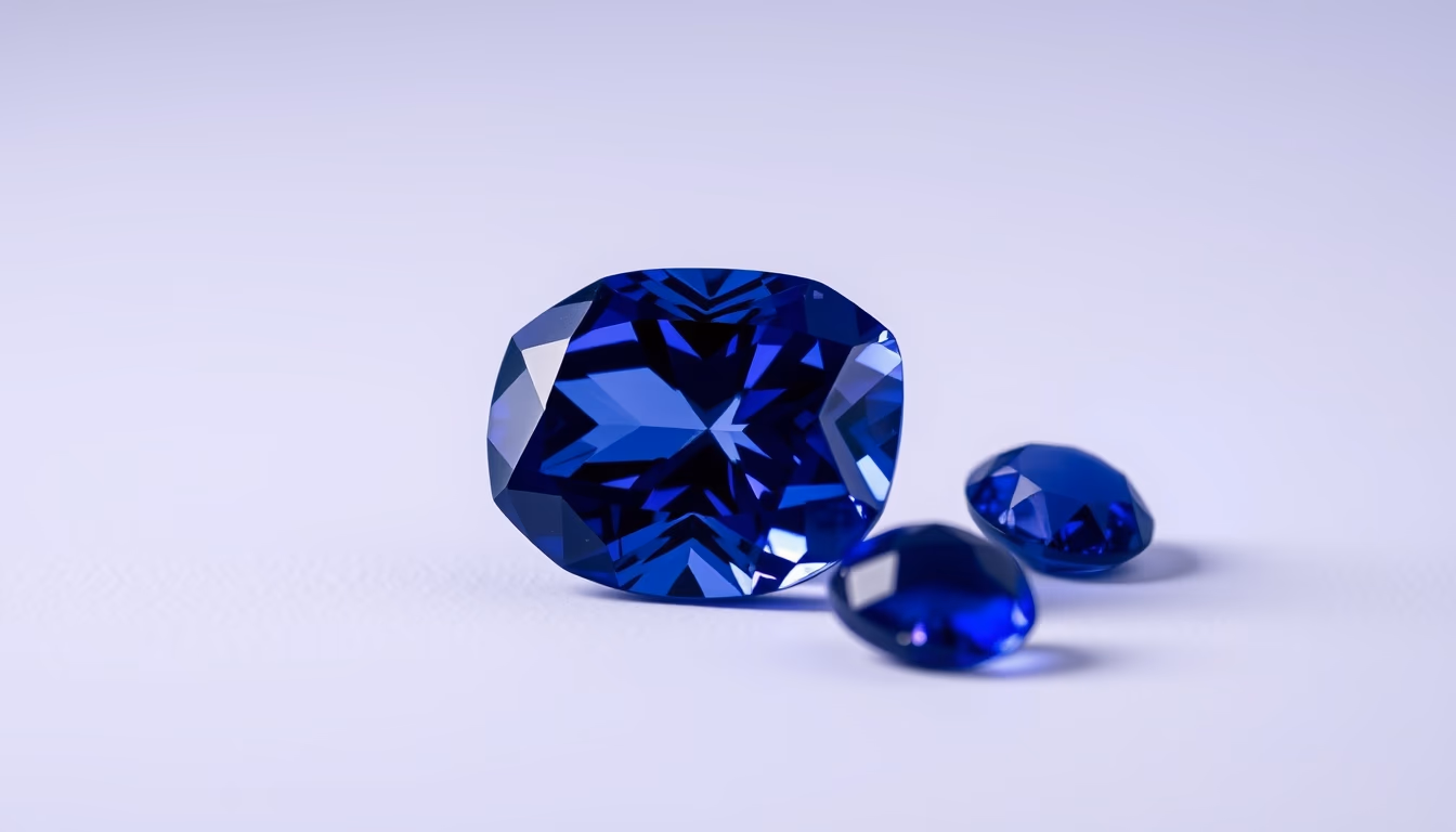 tanzanite blue purple in editorial style