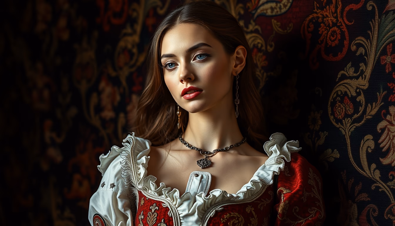 tapestry medieval flemish in editorial style