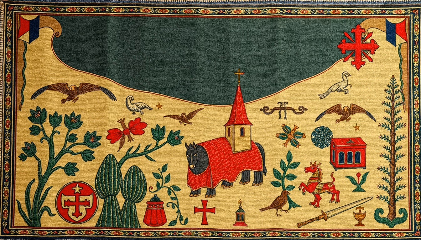 tapestry medieval flemish in editorial style
