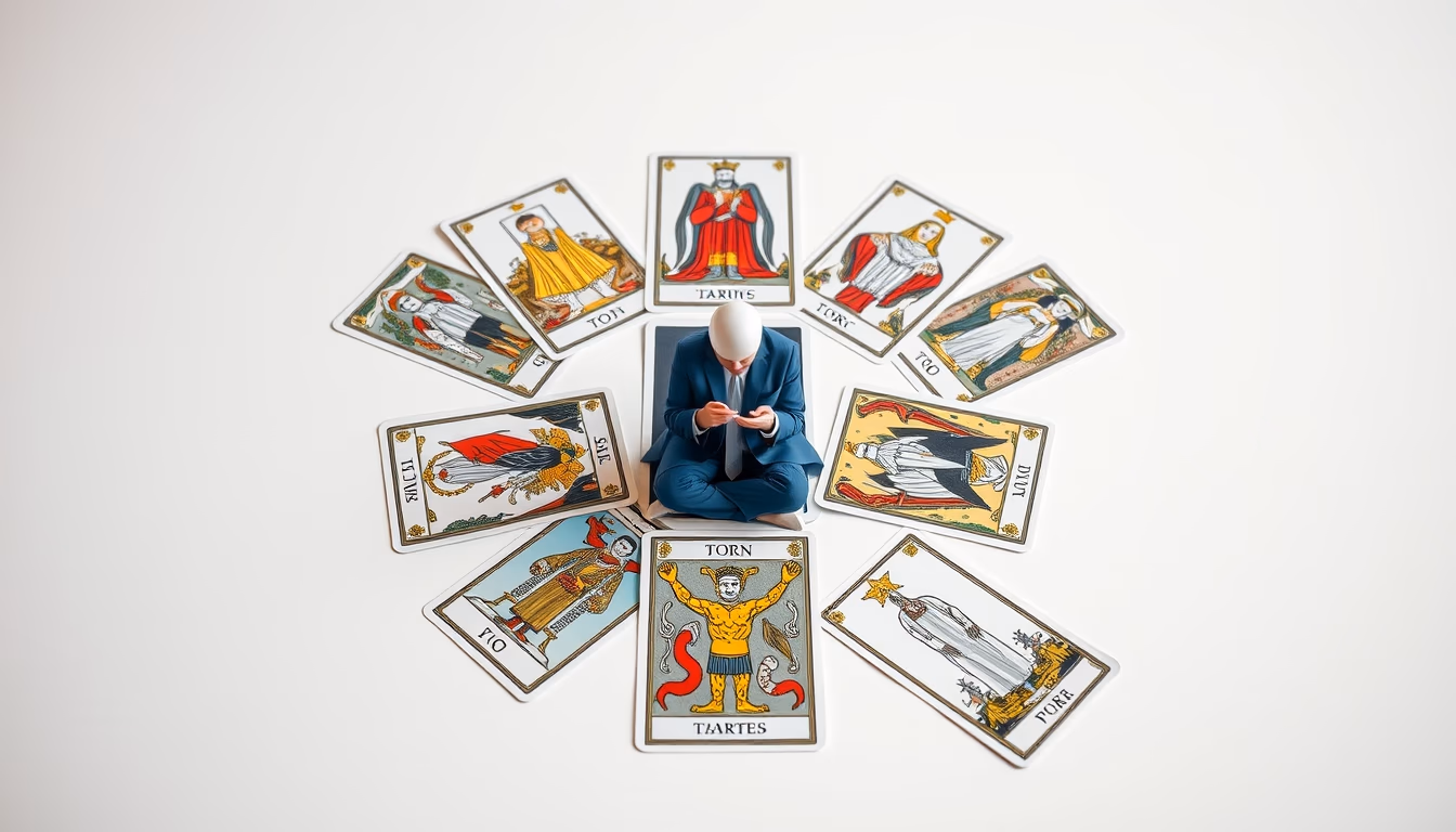 tarot cards spread in editorial style