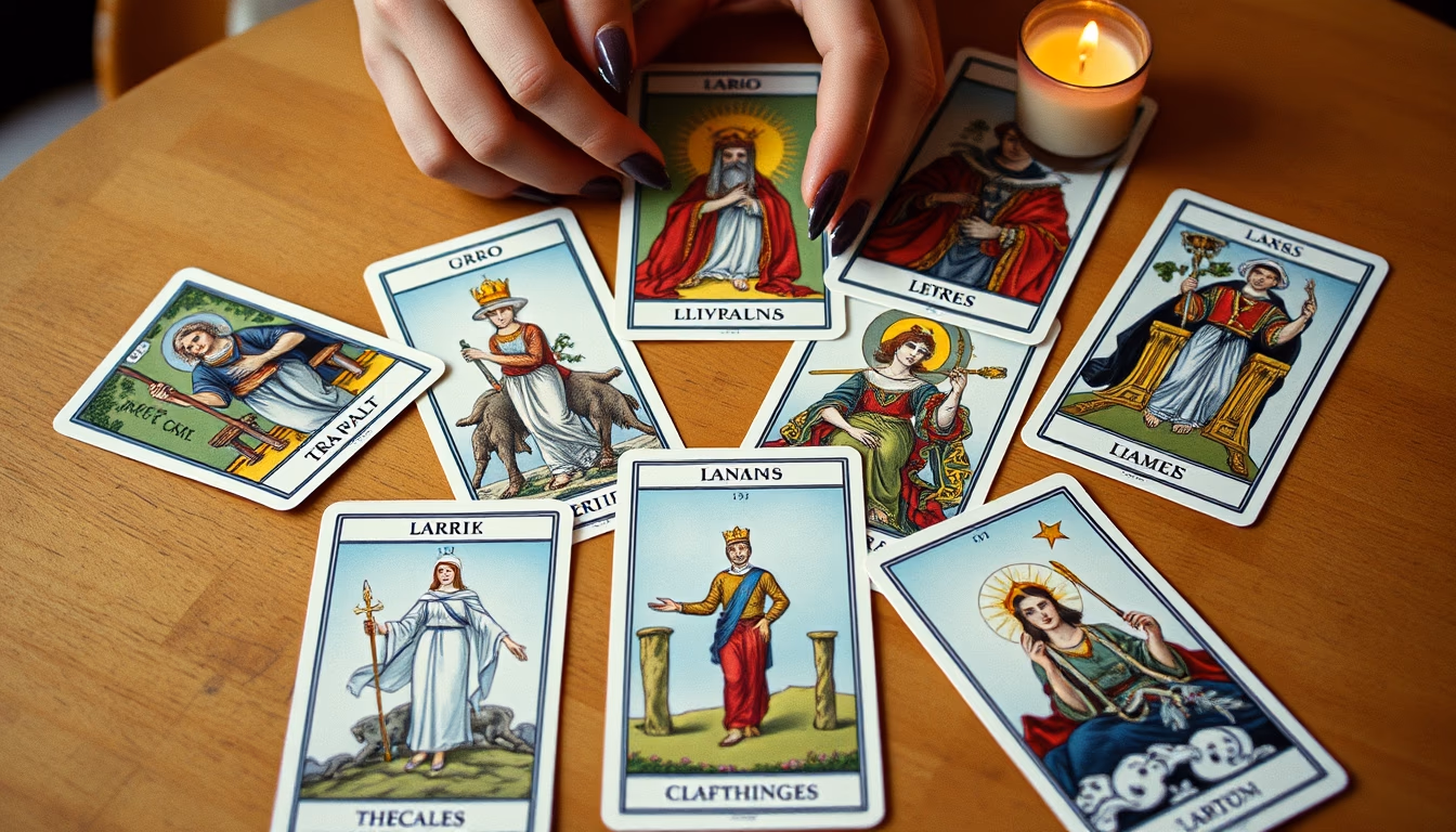 tarot cards spread in editorial style