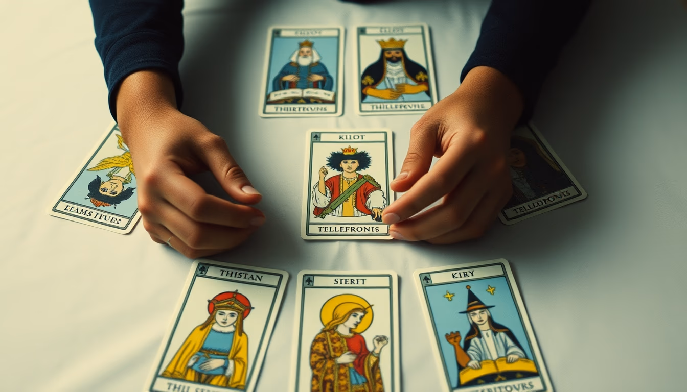 tarot cards spread in editorial style