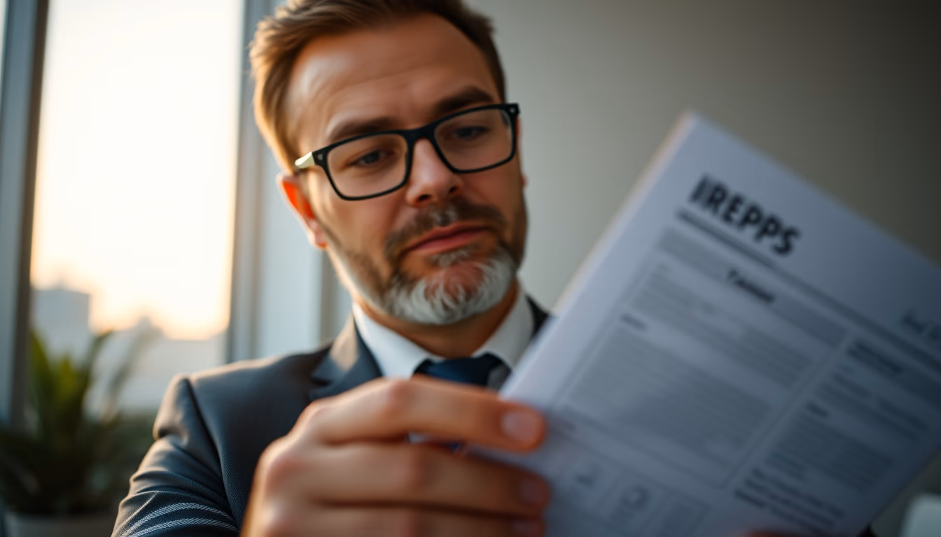 tax accountant with crypto reports and tax forms in editorial style