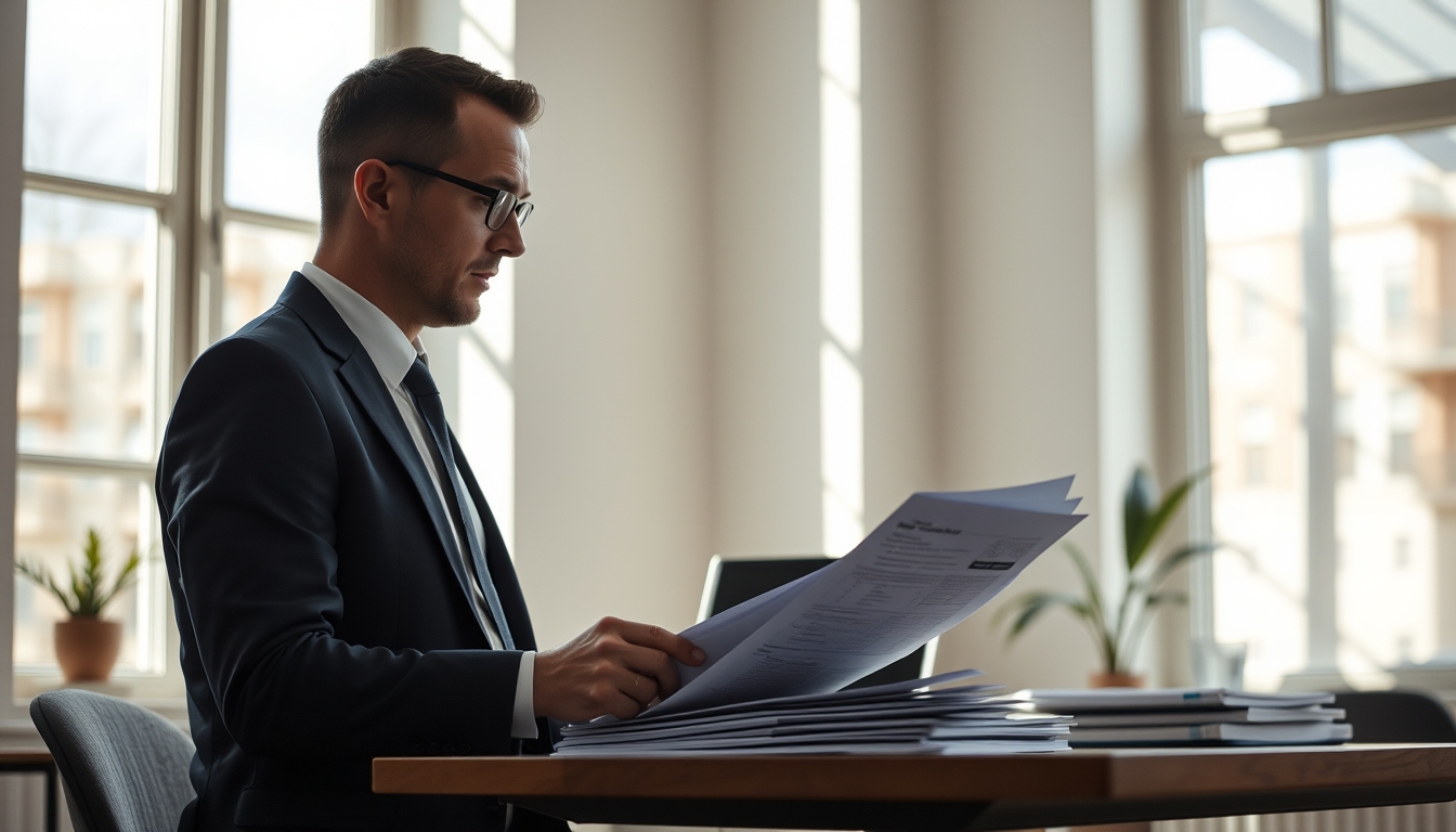 Contador tributário with crypto reports and IRPF forms em estilo editorial