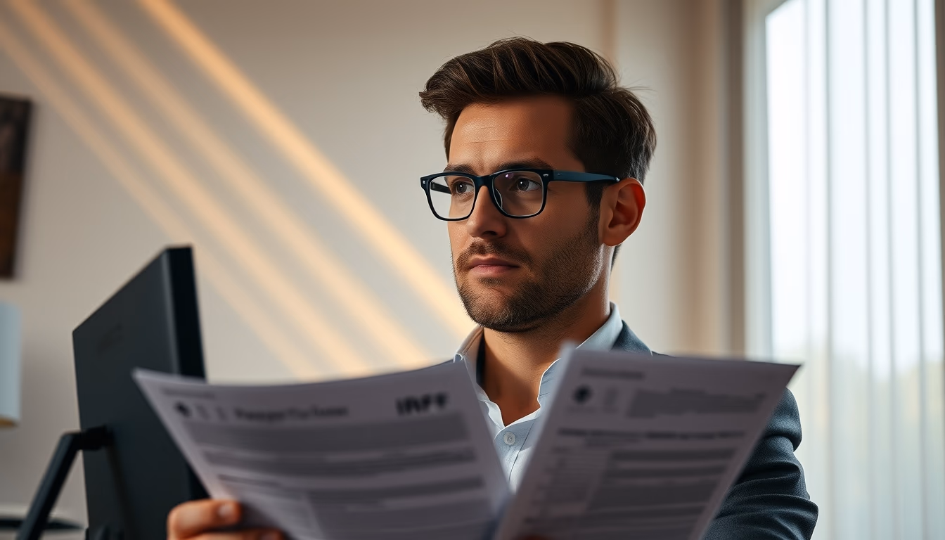 Contador tributário with crypto reports and IRPF forms em estilo editorial