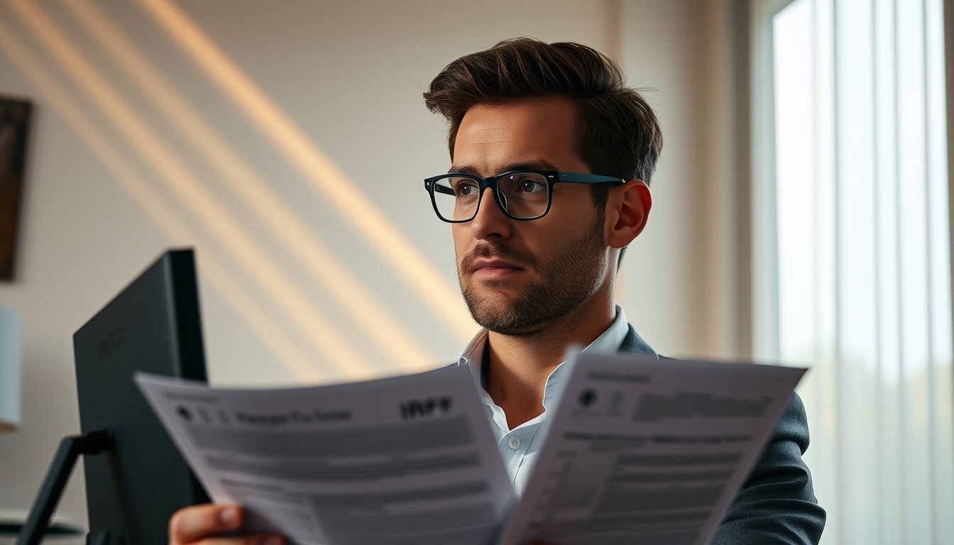 Contador tributário with crypto reports and IRPF forms em estilo editorial