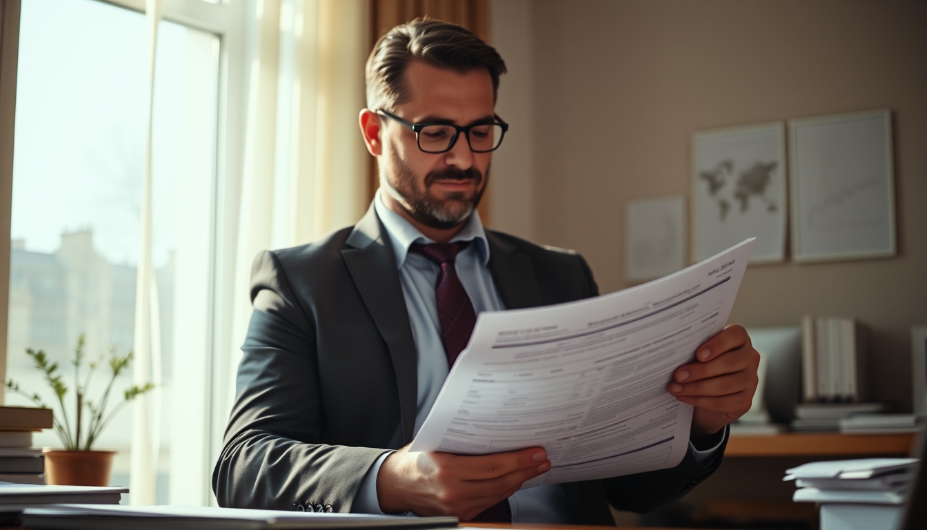 Contador tributário with crypto reports and IRPF forms em estilo editorial