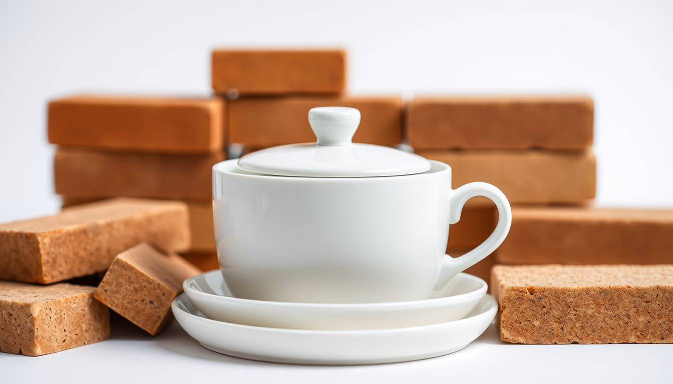 tea bricks china in editorial style