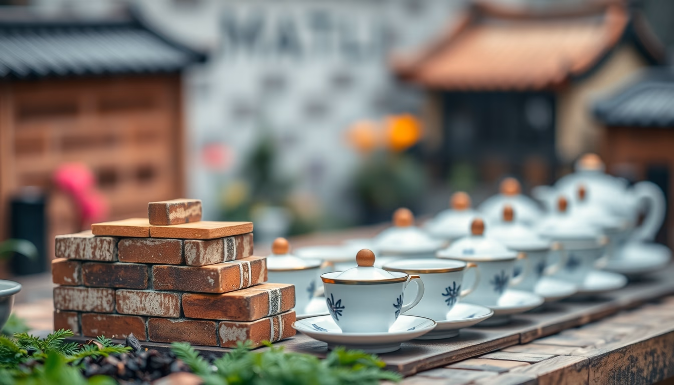 tea bricks china in editorial style