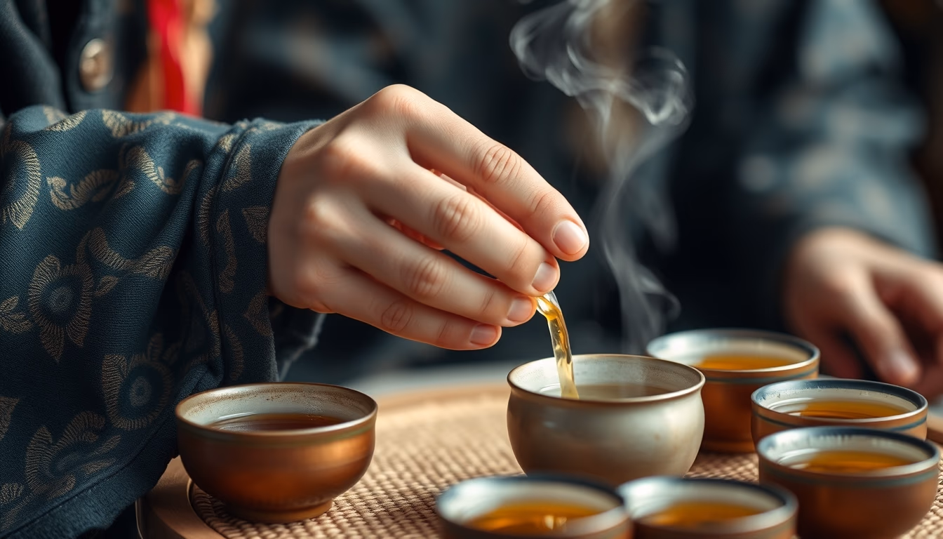 tea ritual ceremony in editorial style