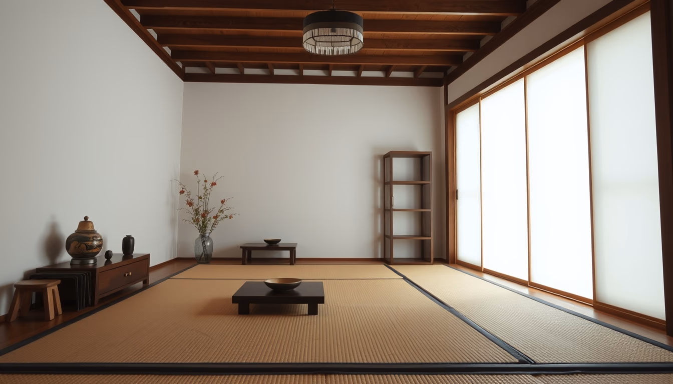 tea room tatami in editorial style