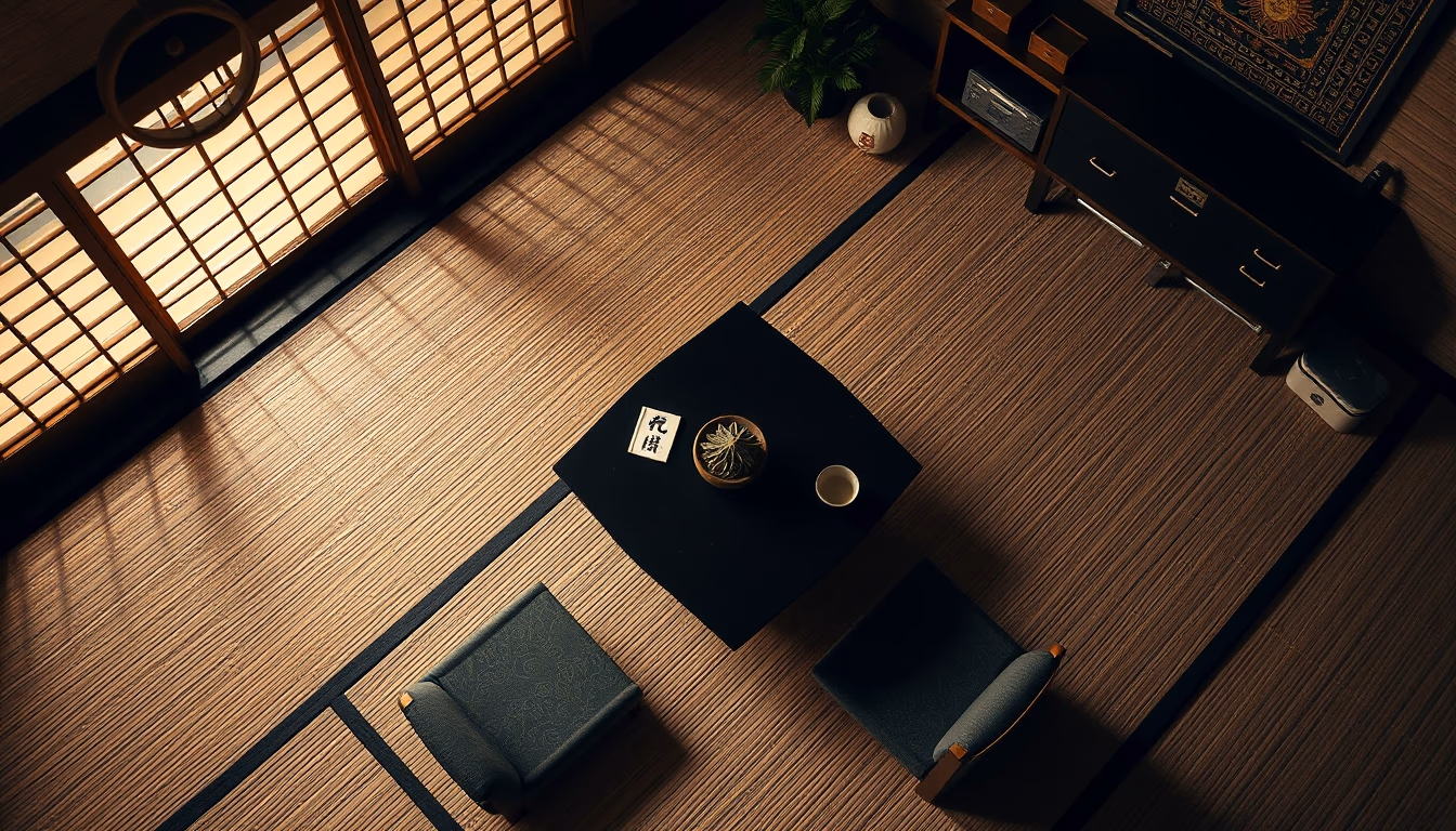 tea room tatami in editorial style