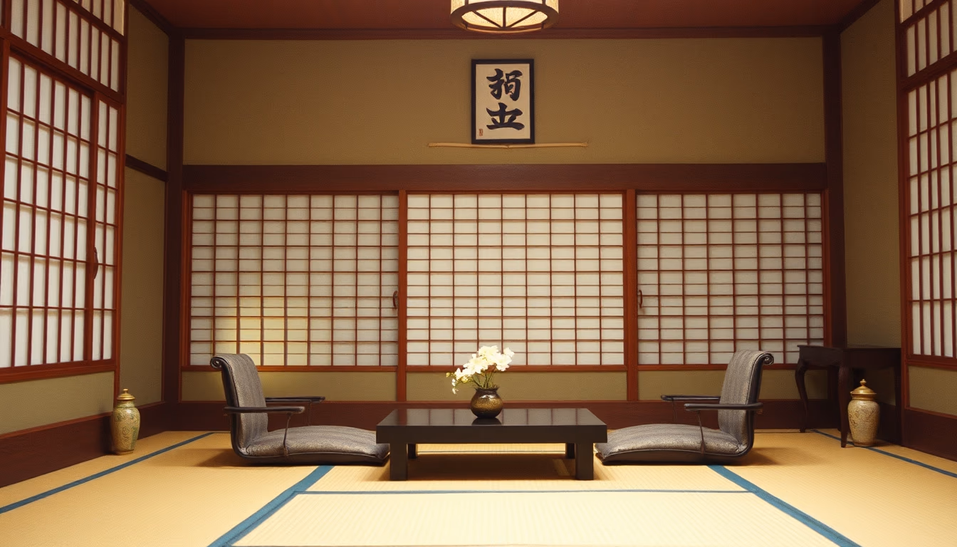 tea room tatami in editorial style