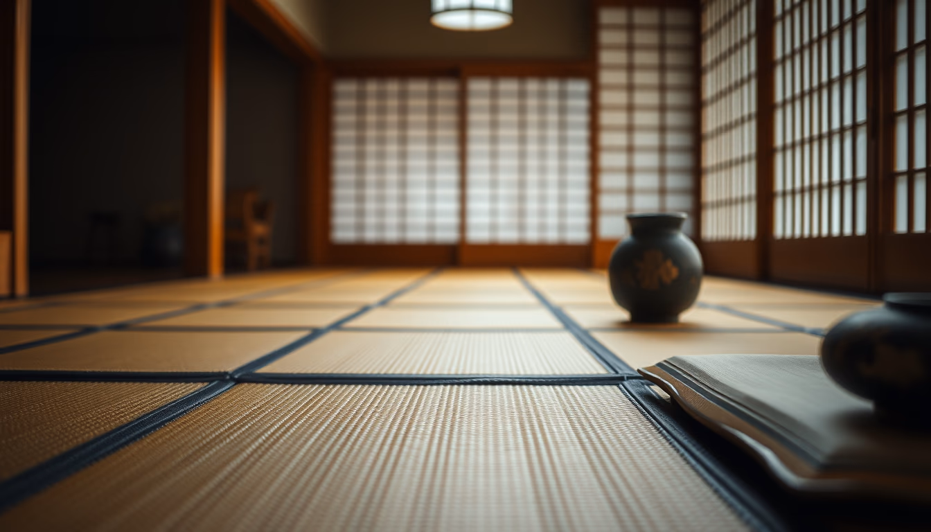 tea room tatami in editorial style
