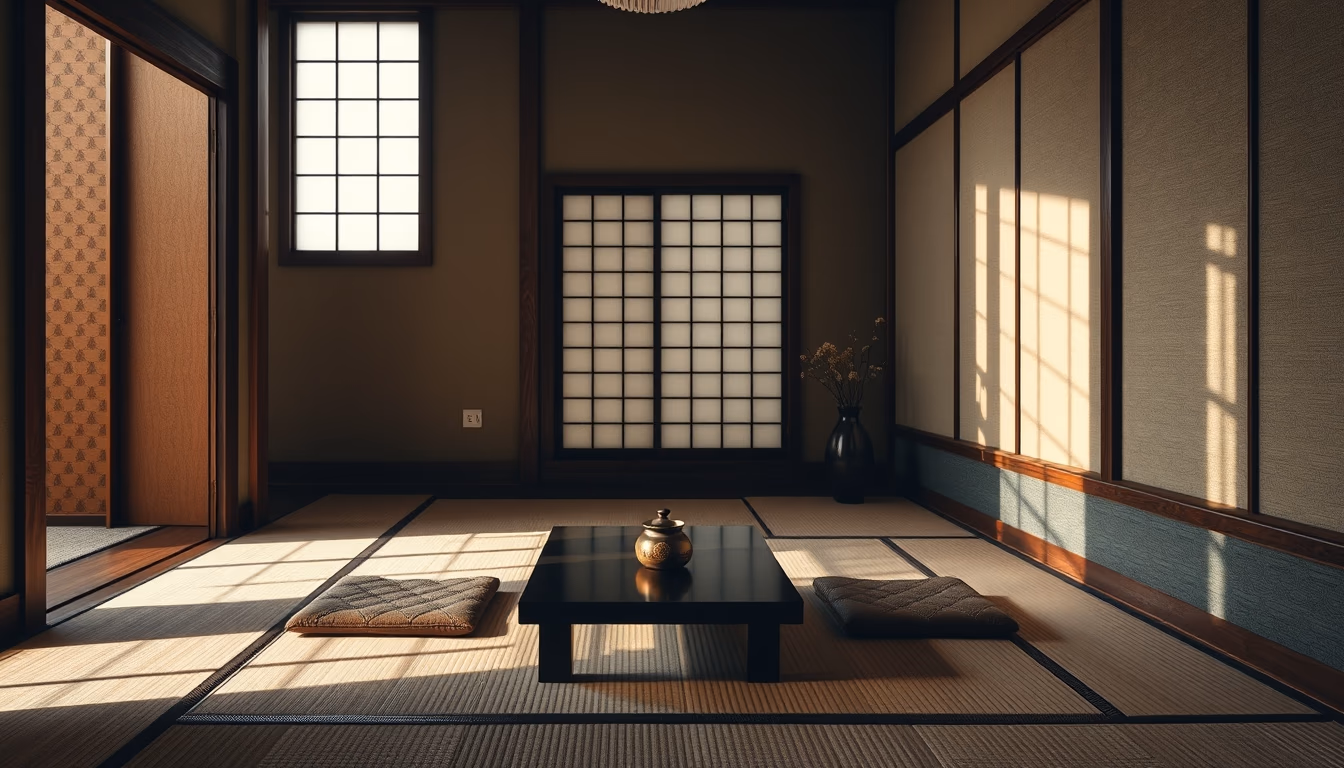 tea room tatami in editorial style