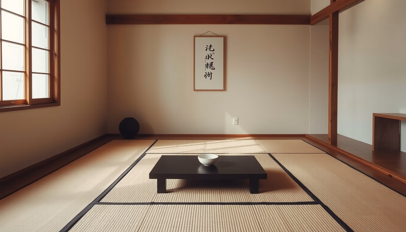 tea room tatami in editorial style