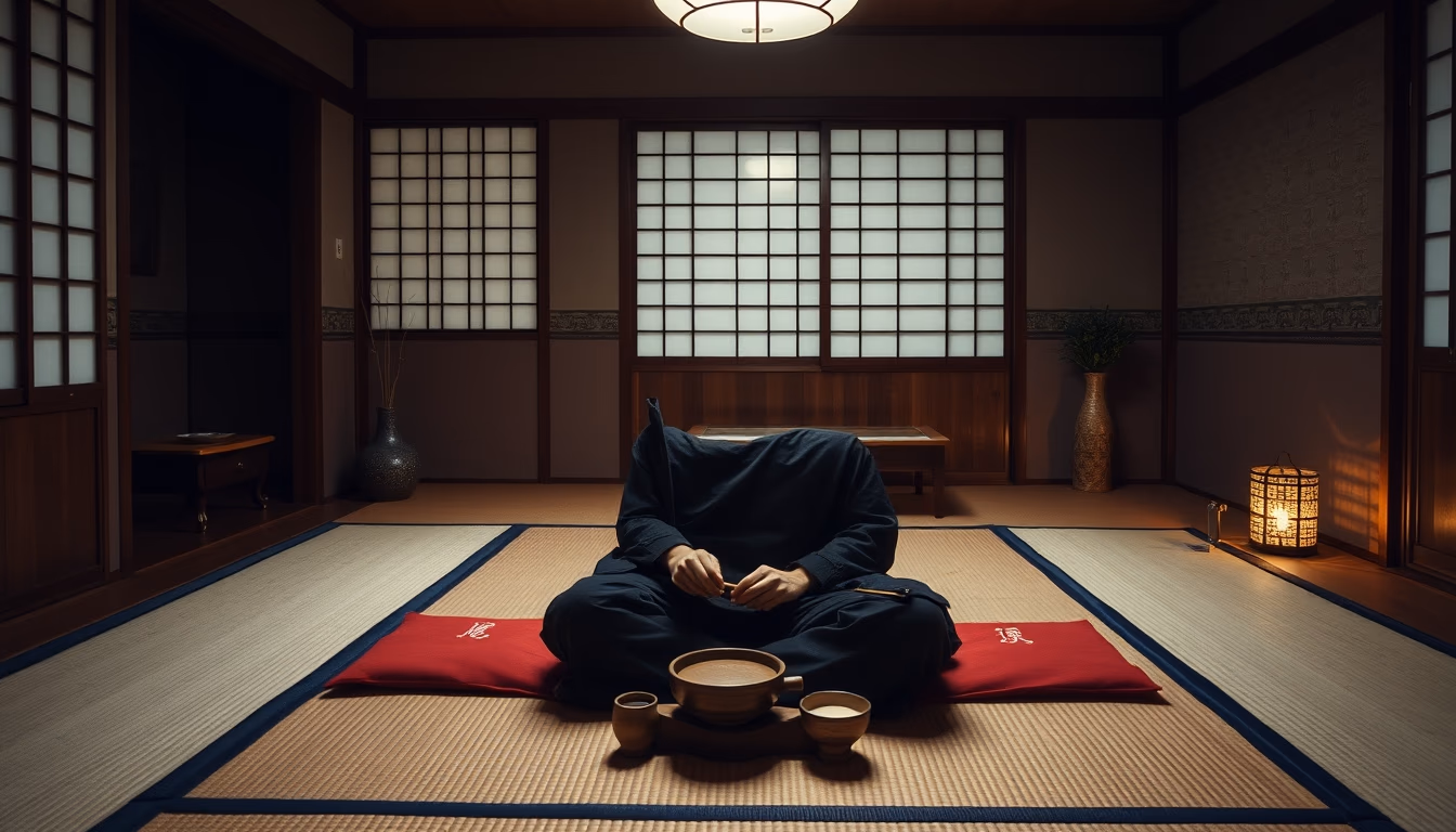 tea room tatami in editorial style