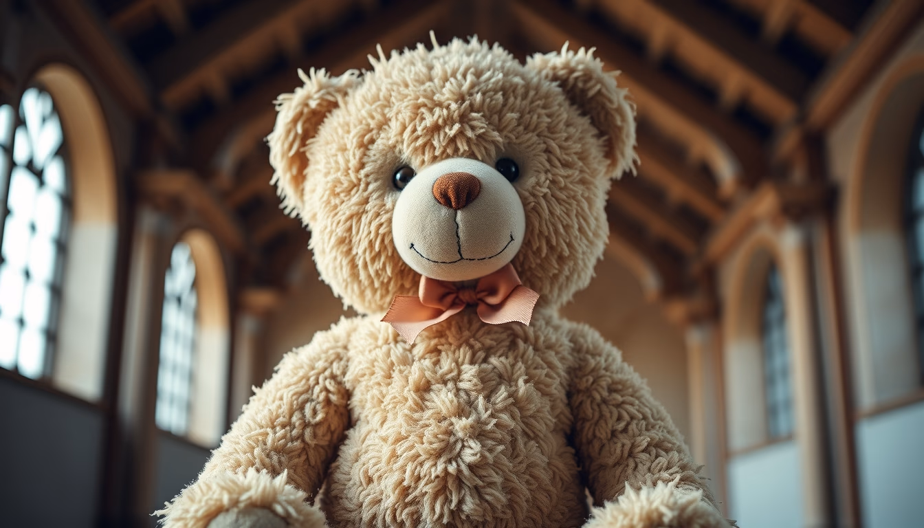 teddy bear vintage worn in editorial style